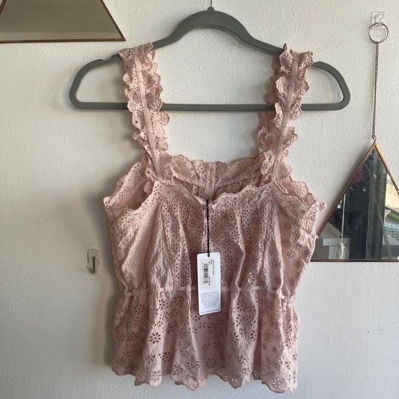 NWT UNSUBSCRIBED ROSE EYELET TANK - Picture 8 of 9